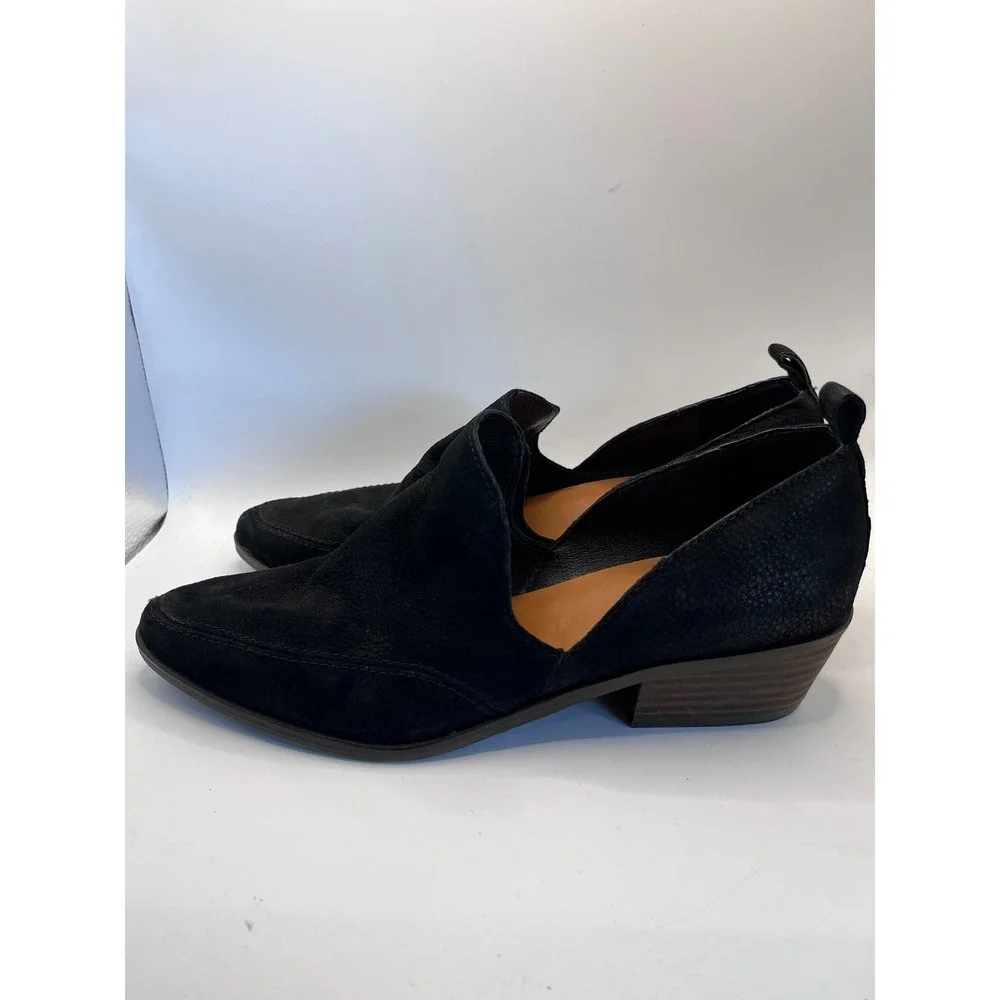 Lucky Brand Basel Black Leather Side Cutout Pointed Toe Ankle Booties Men's 9